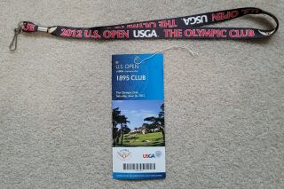 2012 Us Open Golf Ticket And Lanyard