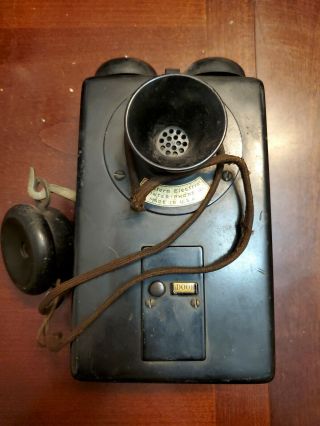 Antique Western Electric Inter - Phone Wall Mount Intercom Telephone 1914 Office