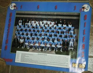 1993 Houston Oilers Football Team Poster,  Moon,  Dishman,  Pardee