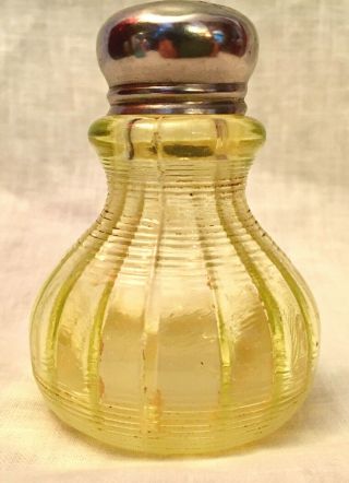 Eapg Antique Pattern Glass Canary Alaska Salt Shaker Vaseline Klondyke Northwood