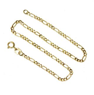10k Yellow Gold Figaro Bracelet.  6g Estate Vintage Antique 7 1/2 "