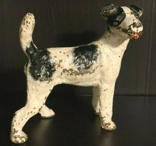 Antique Hubley Fox Terrier Cast Iron Dog Doorstop Paperweight