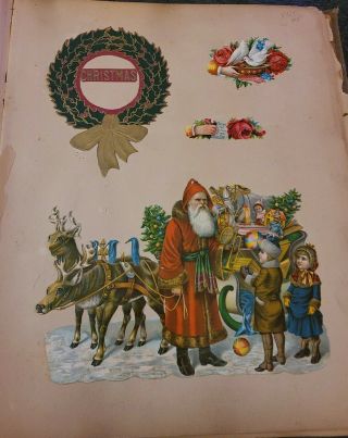 Antique Victorian Trade Card Album Die Cuts,  Santa,  Military,  Advertising,  200,