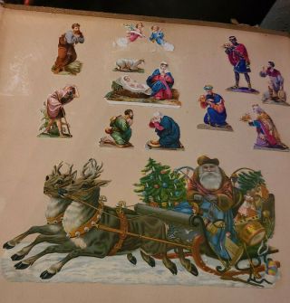 Antique Victorian Trade card Album Die Cuts,  Santa,  Military,  Advertising,  200, 3