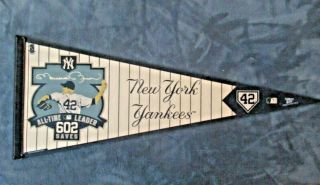 York Yankees Mariano Rivera All Time Saves Leader Pennant 602