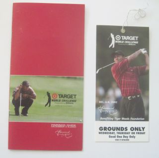 2002 - - Tiger Woods " Target World Challenge Golf Tournament - - Pairings,  Ticket - - Nmt