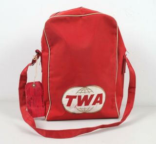 Vintage Twa Shoulder Bag Carry On Luggage Tote Bag Red