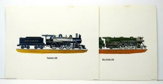 Vintage 1969 Southern Railway Train Company 2 Lithographs Prints Tenwheeler And