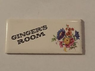Vintage Bedroom Door Name Plaque Ceramic Tile Ginger’s Room H & R Johnson Ltd