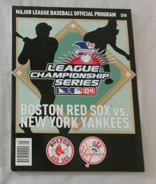 2004 Alcs Boston Red Sox Vs York Yankees Program