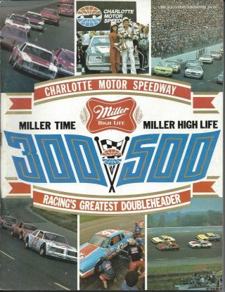 Nascar " Miller High Life 500 " 1983 (charlotte Motor Speedway) Race Program