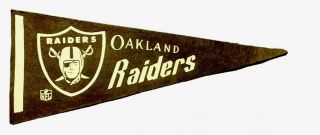 Vintage Authentic Nfl 1970’s Oakland Raiders 12 Inch Football Mini - Pennant