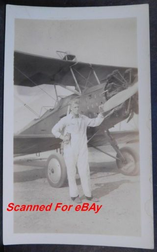 1933 Stunt Pilot Wing Walker Kurt Kunau Photo Cleveland Air Race 661