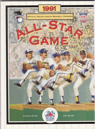 1991 Mlb Major League Baseball All Star Game Program At Toronto A