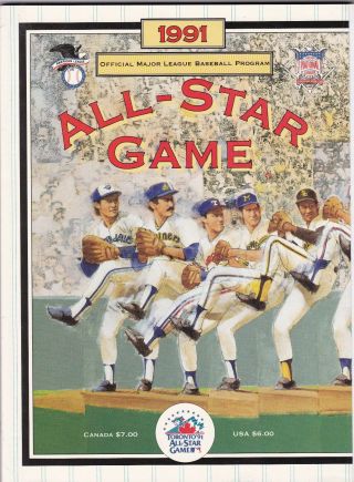 1991 Mlb Major League Baseball All Star Game Program At Toronto B