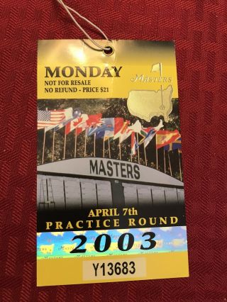 2003 Masters Practice Round Ticket