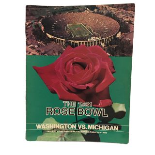 1981 Rose Bowl College Football Program Washington Vs.  Michigan