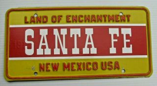 Santa Fe Mexico Usa Front Auto Booster License Plate Land Enchantment