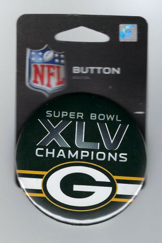 2011 Green Bay Packers Bowl Xlv Champions Button Sb 45 Aaron Rodgers Mvp