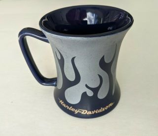 Harley - Davidson Mug Coffee Cup Blue Gray Flames Official Licensed Product