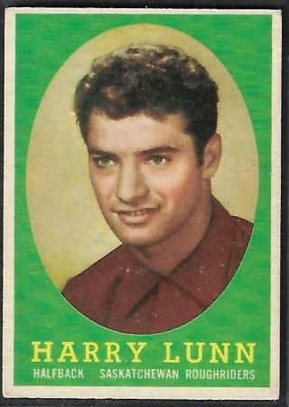 1958 Topps Cfl Football: 35 Harry Lunn Rc,  Saskatchewan Roughriders