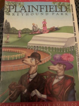 1992 Plainfield Greyhound Program Classic Cover