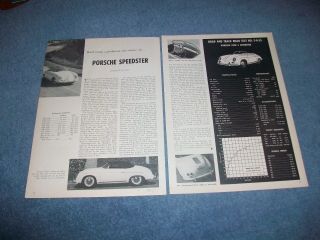 1955 Porsche 1500 S Speedster 356 Vintage Road Test Info Article