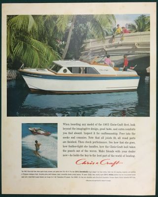 1962 Chris - Craft 25 Ft Constellation & 20 Ft Holiday Vintage Boat Advertisement