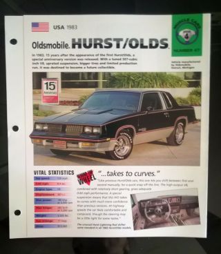 Imp 1983 Oldsmobile Hurst Information Brochure Hot Cars Race Car Hot Rod Cutlass
