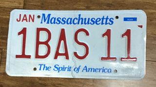 Massachusetts License Plate Over 3 Years Old 1bas11