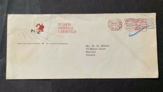 1967 St Louis Cardinals Nfl Football Ad Envelope,  Mo Meter Now Arizona Cardin.