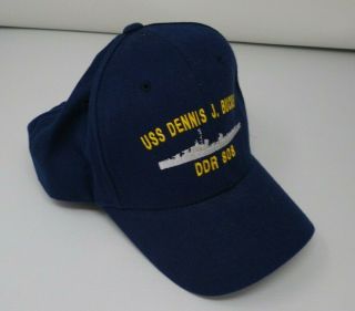 Uss Dennis J.  Buckley Ddr - 808 Blue Snapback Hat Cap Navy Vintage