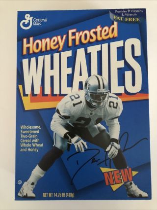 Dallas Cowboys Deion Sanders 1996 Honey Frosted Wheaties Cereal Box Full Unopen