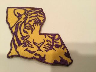LSU TIGERS vintage iron on embroidered patch 3” x 3” 2