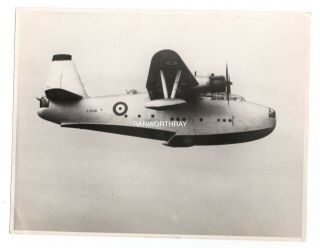 Raf Saunders Roe Saro Lerwick Flying Boat Seaplane Official Stamped Photo 121