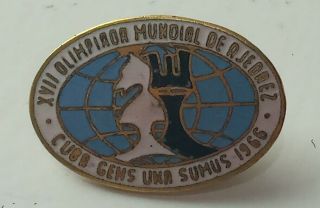 Pin Badge Castro Revolution Xvii World Chess Olympics 1966
