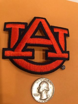 Auburn Tigers " War Eagle " Vintage Embroidered Iron On Patch Nos 2.  75” X 2.  5”