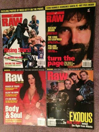 Wwf Raw Magazines January,  February,  March,  April 2000
