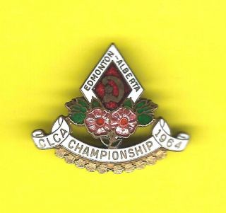 Vintage 1964 Championship Clca Dominion Store Sponser Lapel Pin Wild Rose