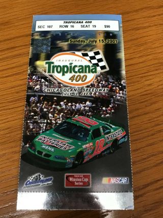 2001 1st Chicago Cup Race Nascar Ticket Stub Kevin Harvick 2nd Winston Cup Win