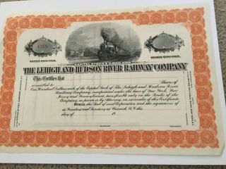 The Lehigh And Hudson River Railway Company Stock Certificate Unissued 1379