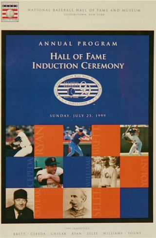 1999 National Baseball Hall Of Fame Induction Ceremony Ryan Smokey Joe Baby Bull