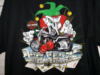 2005 Harley Davidson Las Vegas Nevada Joker Jester Black T - Shirt Men 