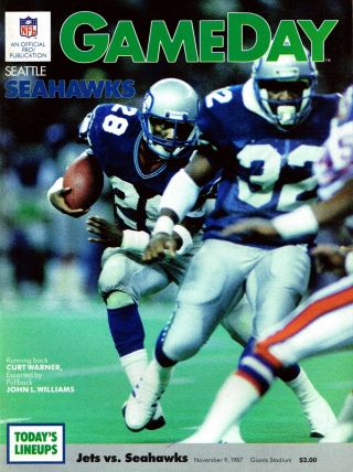 1987 York Jets Home Vs Seattle Seahawks Nfl Football Program