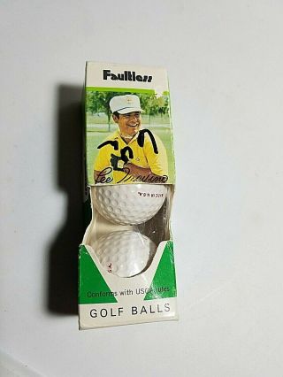 Vintage Lee Trevino Box Of (3) Faultless Golf Balls
