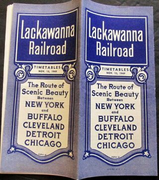 Dl&w Delaware Lackawanna & Western Railroad Nov 1949 Passenger System Timetable