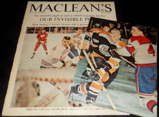 Bobby Orr Oshawa Generals 1965 Macleans (cover Only) And Bonus Scrapbook Cutout