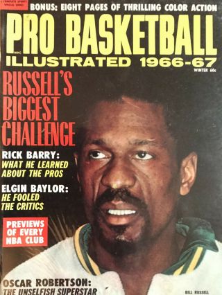 Pro Basketball Illustrated 1966 - 67 Bill Russell Preview Of Every Nba Team