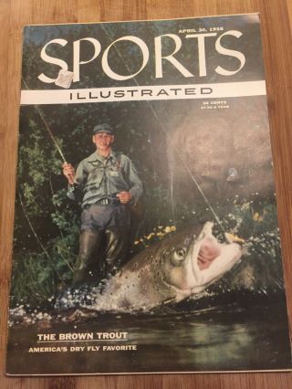 April 30,  1956 Sports Illustrated,  Brown Trout Mickey Mantle President Eisenhower