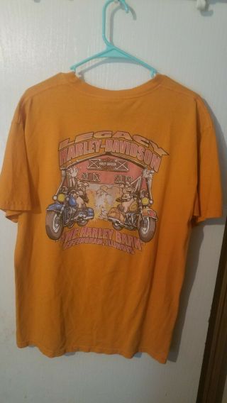 Pre Owned Orange Harley Davidson Hog T - Shirt,  Worn,  Effingham Illinois,  Large